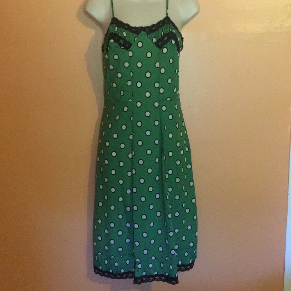 Green Polka Dot SlipDress